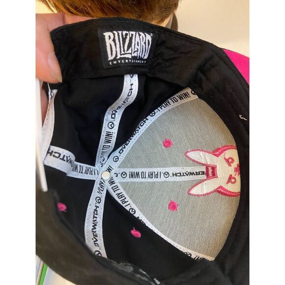 Jinx Blizzard Entertainment Pink Bunny OverWatch Snapback Hat Cap - Picture 4 of 5